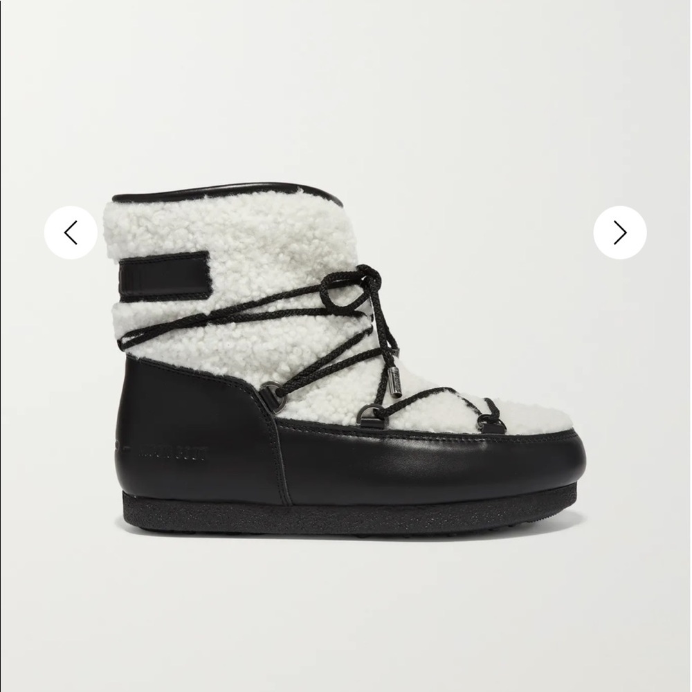 Black Shearling Moon Boots